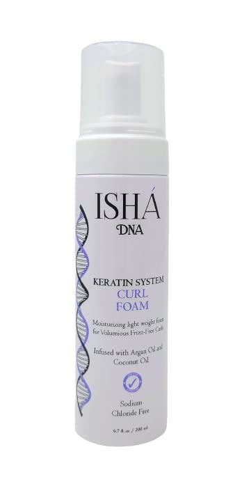 Keratin System Curl Mousse - Volumizing Curl Enhancer for Wavy or Frizz-Free Curls - Sulfate-Free with Argan and Coconut Oil