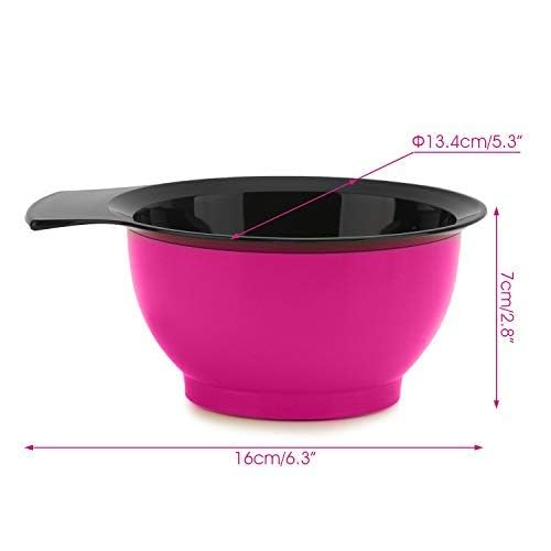 3pcs Salon Hair Color Mixing Bowl Set, Professional DIY Hair Dye Kit - Light Plastic Tint Bowl Assorted Colors for Hairdressing