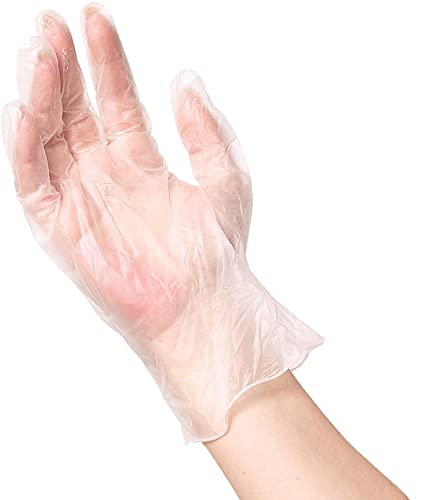 ForPro Disposable Vinyl Gloves, Clear, Industrial Grade, Powder-Free, Latex-Free, Non-Sterile, Food Safe, 2.75 Mil. Palm, 3.9 Mil. Fingers, Medium, 100-Count