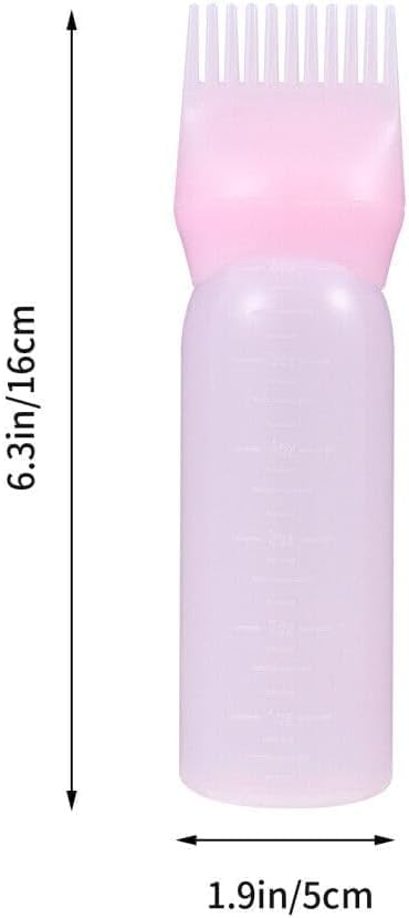 Generic Pink Root Comb Applicator Bottle 6 OZ Hair Oil Applicator Bottle for Hair Dye Bottle