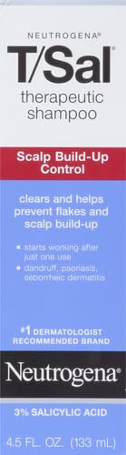 Neutrogena T/Sal Therapeutic Shampoo for Scalp Build-Up Control with Salicylic Acid, Scalp Treatment for Dandruff, Scalp Psoriasis & Seborrheic Dermatitis Relief, 4.5 fl. oz (Pack of 2)