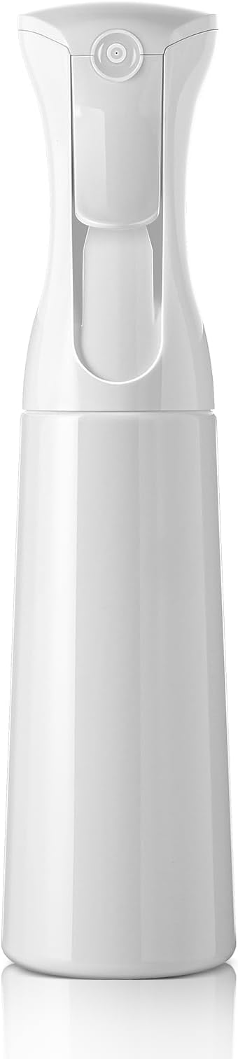 Mistifi Continuous Mist Spray Bottle – Ultra Fine Refillable Water Mister for Hair, Plants, Cleaning, Skincare, Salon & Home Use –(350ml 1Pc, White bottle)