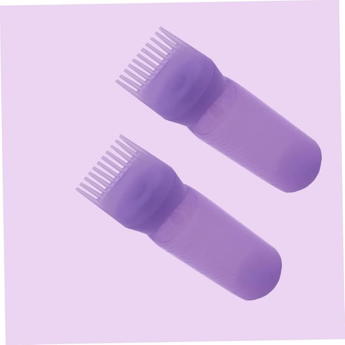 Hair Oil Applicator,Root Comb Applicator Bottle, Hair Dye Bottle 160ML Shampoo Bottle Hair Comb Applicator Bottle Brush Bottle for Hair Dyeing Tool Purple