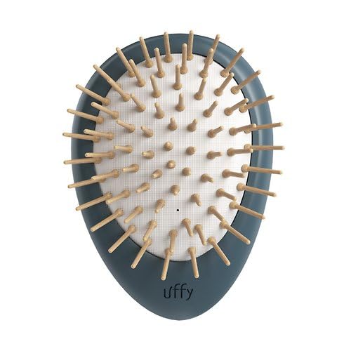 Uffy Acubrusher – Bamboo Bristle Gua Sha Hair Brush - Ergonomic Scalp Massager for Dandruff & Hair Growth, Suitable for All Hair Types - Ideal Gift Choice in Turquoise Blue