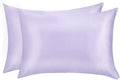 100% Mulberry Silk Pillowcases Set of 2 for Hair and Skin and Super Soft and Breathable Queen Size Nature Silk Pillowcases (Queen, Light Purple)