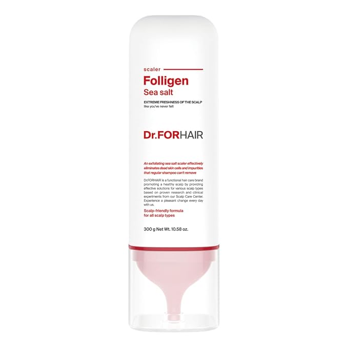 Dr.FORHAIR Folligen Sea Salt Scaler | Korean Hair Care | Scalp Exfoliator & Scalp Scrub | Eliminates Sebum, Impurities, Odor | Nourish and Freshen, 10.58 fl oz
