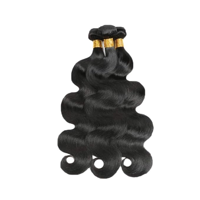 Human Hair Bundles Color 1B Body Wave Bundle Niegmeag Brazilian Virgin Soft and Silky Remy Hair 3 Bundles 14 16 18 Inch Natural Black Body Wave Bundle Double Weft Hair Weave