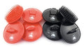 G.B.S Easy to Hold Hair Scalp Shampoo Brush Scrubber, 4 Black, 4 Red, Pack of 8