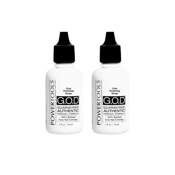 GOD, The Original Gray Oxidizing Drops | Guaranteed Authentic Original Formula l Mix Directly Into Formula For Guaranteed Grey Coverage (1 Fl Oz (Pack of 2))