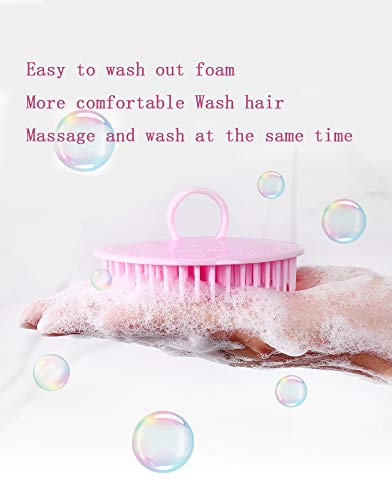 Hair Scalp Brush Dandruff Cleaning Brush Shower Scalp Shampoo Brush Scalp Massager Pack of 4(Blue and Pink)