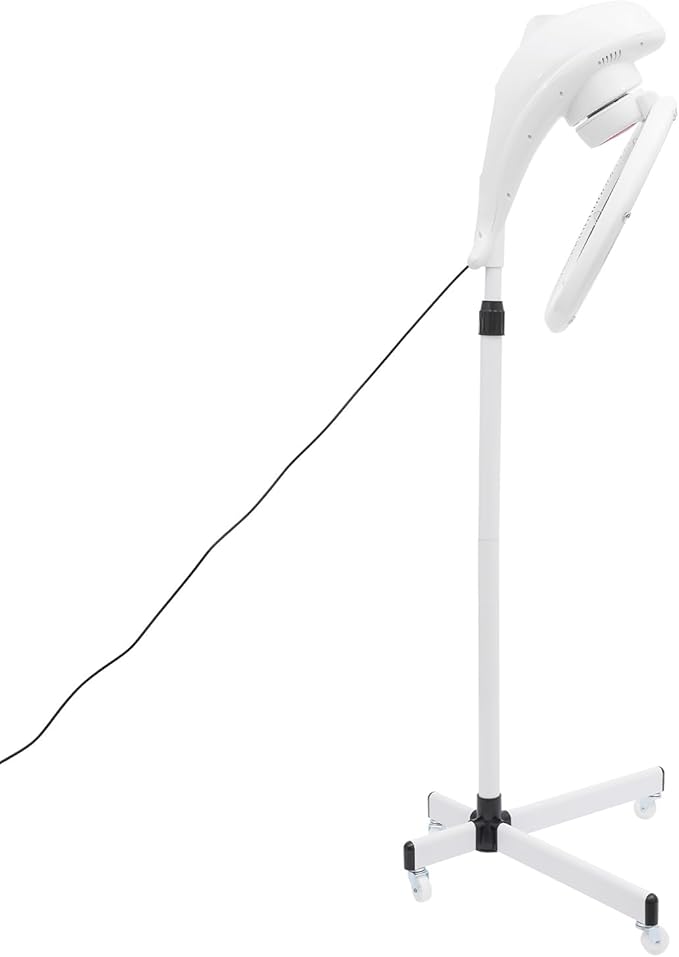 Professional Stand Hair Dryer 950W, Infrared 360° Rotating Hair Color Processor with Adjustable Height & Timer, for Perm Styling Dyeing Oil Treatment, Salon Home Use, White(White)