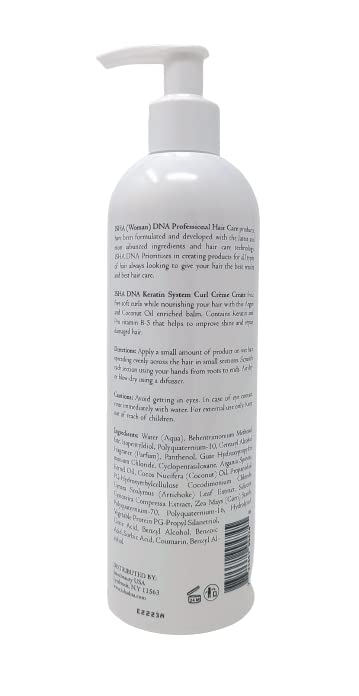 Keratin System Curl Creme - Infused with Argan Oil and Coconut Oil - Moisturizing Frizz Free Bouncy Natural Soft Curls - Curling Cream For Wavy and Curly Hair - Sulfate Free