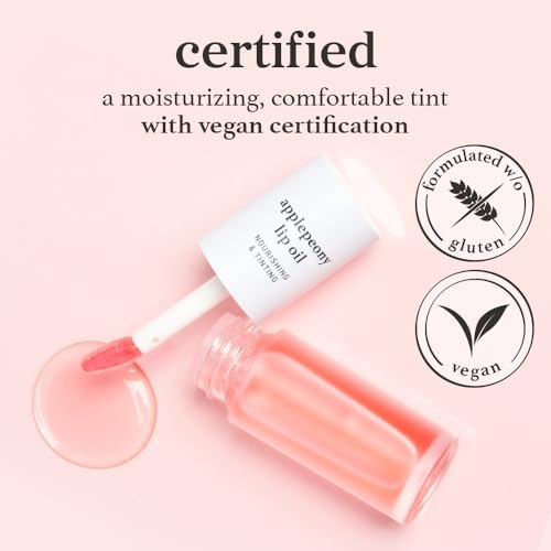 NOONI Korean Lip Oil - Applepeony | Long-Lasting, Moisturizing, Plumping, Revitalizing for Dry Lips, Waterproof, No Peel Off, Hydrating, Nourishing Crystal Clear, Stocking Stuffers 0.12 FL Oz