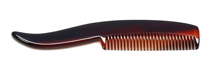 #88 Handmade Narrow Tooth Mustache Beard Comb Small Tortoise Havana Acetate Thick Coarse Fine Short Pocket Sized Facial Hair Grooming Tangle Free Beard Straightener Growth Care Styling Wet Comb