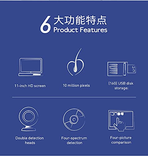 Skin Hair Scalp Detector Hair Follicle Facial Skin Oil Moisture 11 Inch HD LCD Screen Microscope Tester