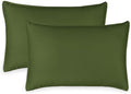 King Pillowcases by Pure Bamboo, Genuine 100% Organic Viscose Derived from Bamboo, Luxuriously Soft & Cooling, Double Stitching, Envelope Closure (2 King Pillowcases, Pesto)