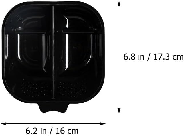 FRCOLOR Double Hair Dye Mixing Bowls with Handle 6.8 Inch Dual Compartment Hair Color Bowls for Salon and Home Use Coloring Tools