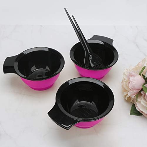 3pcs Salon Hair Color Mixing Bowl Set, Professional DIY Hair Dye Kit - Light Plastic Tint Bowl Assorted Colors for Hairdressing