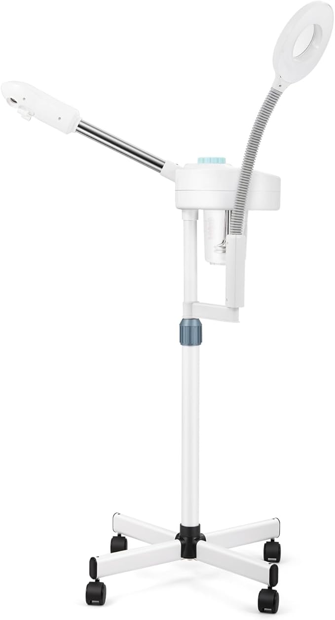 Artist hand Professional Facial Steamer for Face Home Facial Spa with 5X LED Magnifying Lamp Face Steamer Deep Pore Cleansing & Fast Heat Moisturizing Skin Care