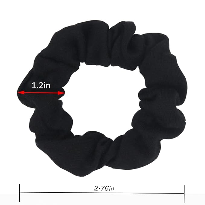Cotton Hair Scrunchies Single Jersey Solid Color Ponytail Holders Elastic Hair Ties for Women Accessories (Off-white)