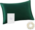 ALASKA BEAR Natural Silk Pillowcase, King (1pc, Christmas Forest Green)
