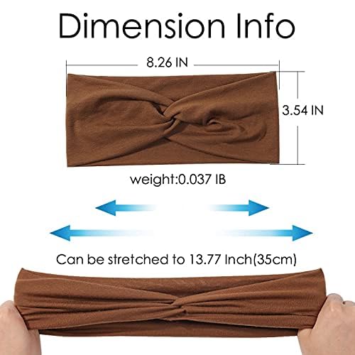 Artilady 6 Pack Wide Boho Headbands for Women - Soft Yoga Elastic Hair Bands for Girls Workout Running Sport Headwrap Non-slip Breathable (Warm Colors)