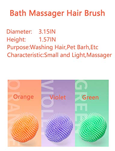 Hair Scalp Brush Dandruff Cleaning Brush Shower Scalp Shampoo Brush Scalp Massager Pack of 4 (Orange and Violet)