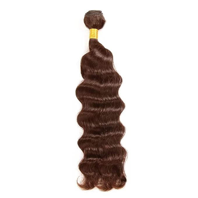 Brown Human Hair Bundles Color 4 Deep Wave Bundles 22 Inch Unprocessed Brazilian Virgin Remy Hair Extensions Niegmeag Double Weft Real Brown Hair Weave