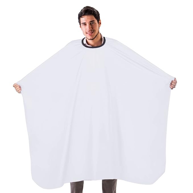 Professional Salon Hair Cutting Cape,56x63 inches Large Hairdresser Cape for Haircut,Coloring,Makeup,Styling and More,(White)