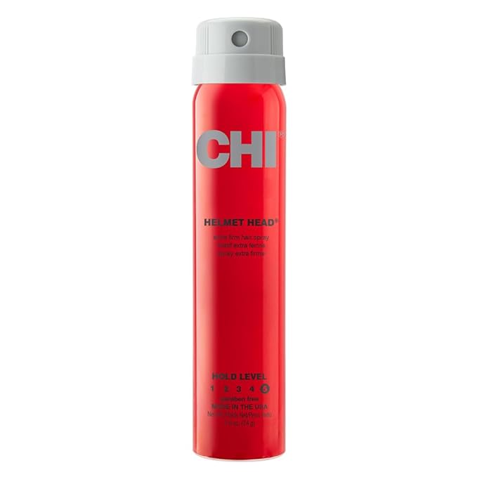 CHI Helmet Head Extra Firm Hairspray, Protects Against Humidity & Creates Voluminous Hairstyles, Sulfate & Paraben-Free, 2.6 Oz