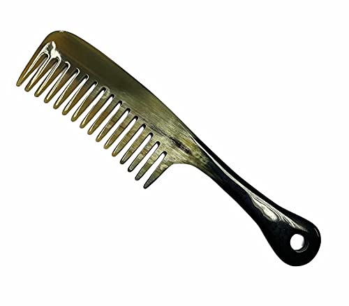 Premium Handmade 100% Oxhorn Anti-static Wide Tooth Detangling & Styling Comb for Women & Men