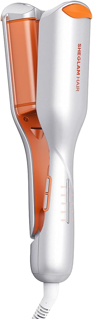 SHEGLAM 0.75" Deep Waver for Short Hair Lightweight, Dual Voltage, Smart Timer Hair Tool Crimper Double Barrel & Adjustable Temps Anti-Scald, Easy to Use