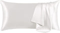 THXSILK 100% Mulberry Silk Pillowcase for Hair and Skin, Grade 6A+ Mulberry Silk Pillow Case with Hidden Zipper, Ultra-Soft Smooth Silk White Pillowcase(1pc, California King Size 20"x40")