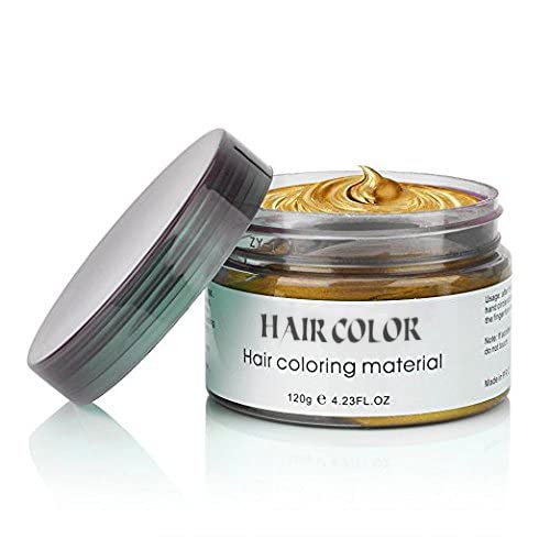 Temporary Hair Color Wax Dye,Hair Spray Color, Gold Hair Wax Color, Kids Temporay Hair Wax Dye Ash for Halloween Cosplay,Party,Masquerade (Gold, 120g)