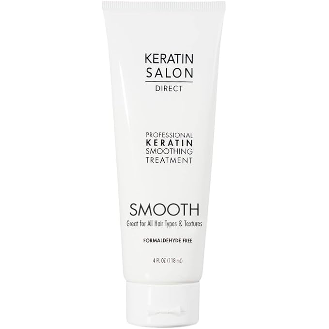 Keratin Salon Direct Keratin Hair Treatment, 4 oz | Frizz Control, Formaldehyde Free, Salon Quality, Smoothing Treatment, Long Lasting, Cream for All, Frizzy, Curly, Dry, Damaged Hair