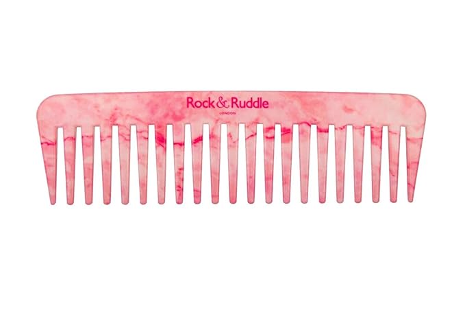 Rock & Ruddle Wide Tooth Comb | Perfect for Detangling Wet Hair and Applying Hair Color - Rose Marble
