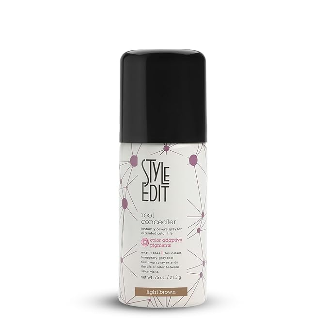 Style Edit Root Touch Up Spray for Light Brown Hair | Cover Up Hair Color for Gray Hair Coverage | Temporary Light Brown Hair Dye | 0.75 oz. Travel Size Spray