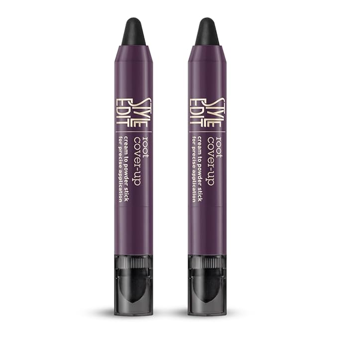Style Edit Root Touch Up Stick for Gray Coverage, Temporary Hair Color Sponge Pen, Premium Hair Shading Makeup, 0.11 oz 2 Pack