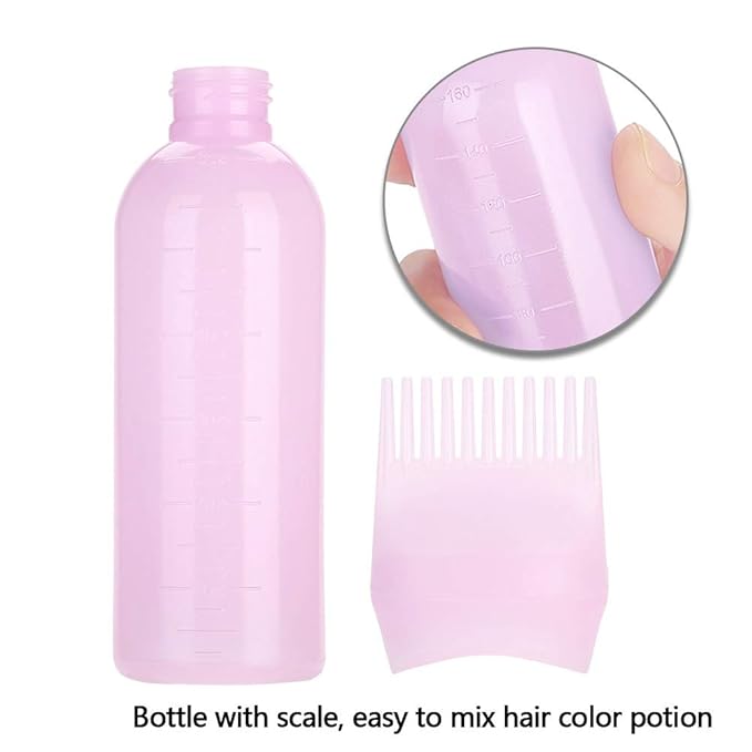 Yinhing Hair Dyeing Bottle, Hair Color Applicator Bottle, 3 Colors Hair Dyeing Bottle Brush Shampoo Hair Color Oil Comb Applicator Tool for Salon Home Supplies ()
