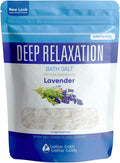 Deep Relaxation Bath Salt 32 Ounces Epsom Salt with Natural Lavender Essential Oil Plus Vitamin C in BPA Free Pouch with Easy Press-Lock Seal