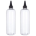 Applicator Bottle for Hair, 16.9 ounce Hair Color Applicator Bottle 2 Pack Squeeze Bottle Transparent Oil Bottles for Hair, PET Plastic Refillable Bottles with Twist Top Cap