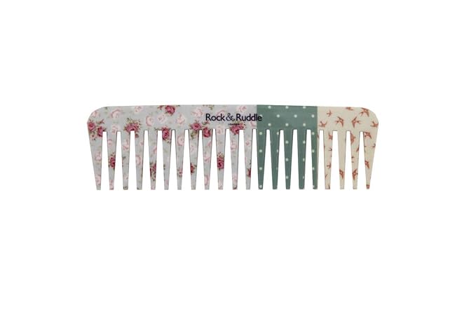 Rock & Ruddle Wide Tooth Comb. Perfect for Detangling Wet Hair and Applying Hair Color. Swallows Design