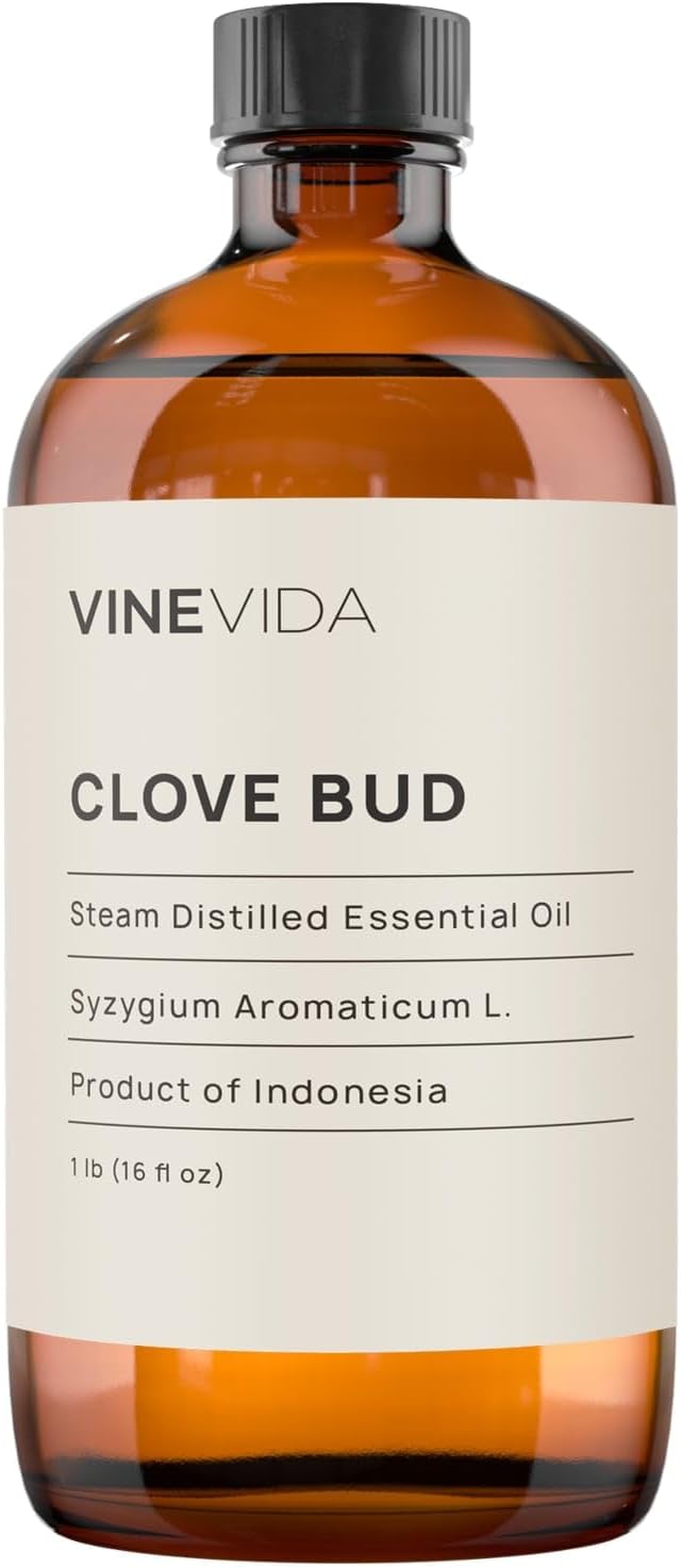 VINEVIDA Clove Bud Essential Oil 16 oz - Undiluted, Pure, Vegan, and Sustainable