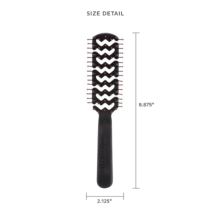 Cricket Static Free Fast Flo Flex Vent Hair Brush - Quick Drying, Detangling, and Styling - Anti-Static Bristles for Frizz-Free Blowouts, Ideal for All Hair Types