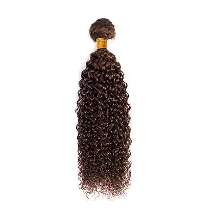 Chocolate Brown Kinky Curly Bundles Human Hair Brown Bundles 28 Inch Niegmeag Brazilian Virgin Remy Hair Extensions Color 4 Kinky Curly Bundle Double Weft Hair Weave 100g