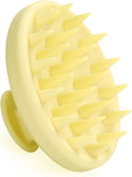 Silicone Scalp Massager, Scalp Scrubber for Hair Growth with Soft Bristles, Scalp Exfoliator Brush Dandruff Removal Shampoo Brush for Wet Dry Scalp Care (Light Yellow)