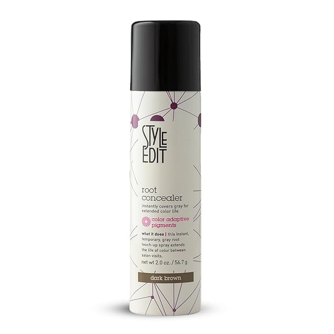 Style Edit Root Concealer Touch Up Spray (Multiple Colors Available) - Instantly Covers Greys And Roots - Professional Salon Quality Grays Cover Up Hair Products for Women Dark Brown 2 Ounce