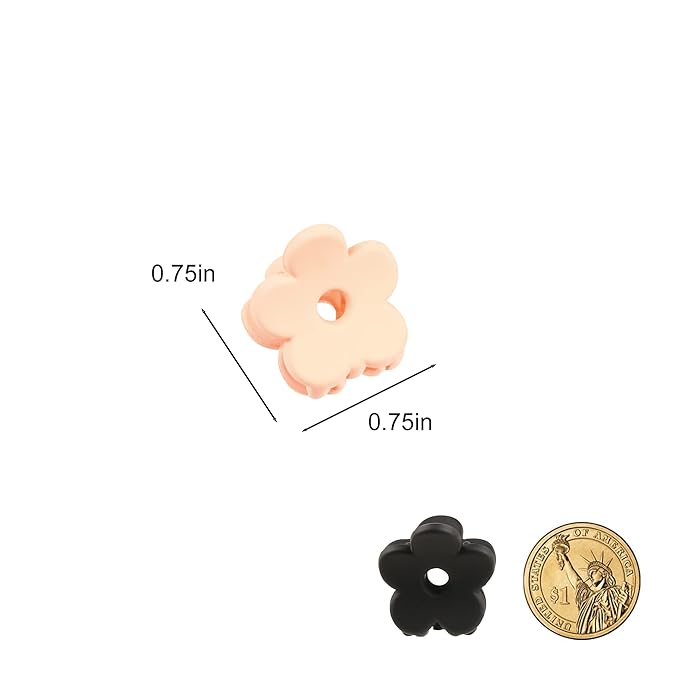 Ivyu Small Claw Hair Clips for Women Girls - 10 Pcs Mini Flower Hair Clips Tiny Claw Clips for Thin Hair Strong Hold Cute Jaw Clip Nonslip Hair Styling Accessories