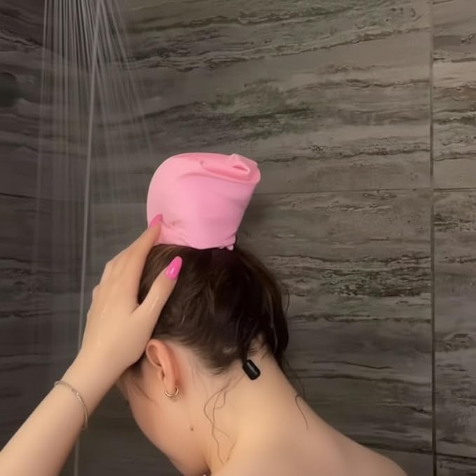 Waterproof Hair Sleeve for Long Hair, Reusable Adjustable Crown Washing Shower Cap Ponytail, Protect Styled Hairs, Quick Root Refresh, Wash Pony Caps for Women Pool Travel Gym Beach (Black)
