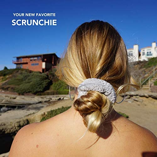 VOLO Hair Drying Scrunchie | Hair Scrunchies for Women | Ultra Soft, Thick, Anti Frizz, Breakage Free, Absorbent, & Gentle Ties that Decrease Dry Time | Microfiber | Luna Gray & Cloud Pink 2PK